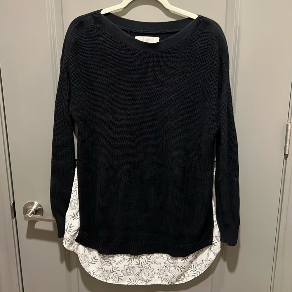 Layered Knit & Blouse Floral Top